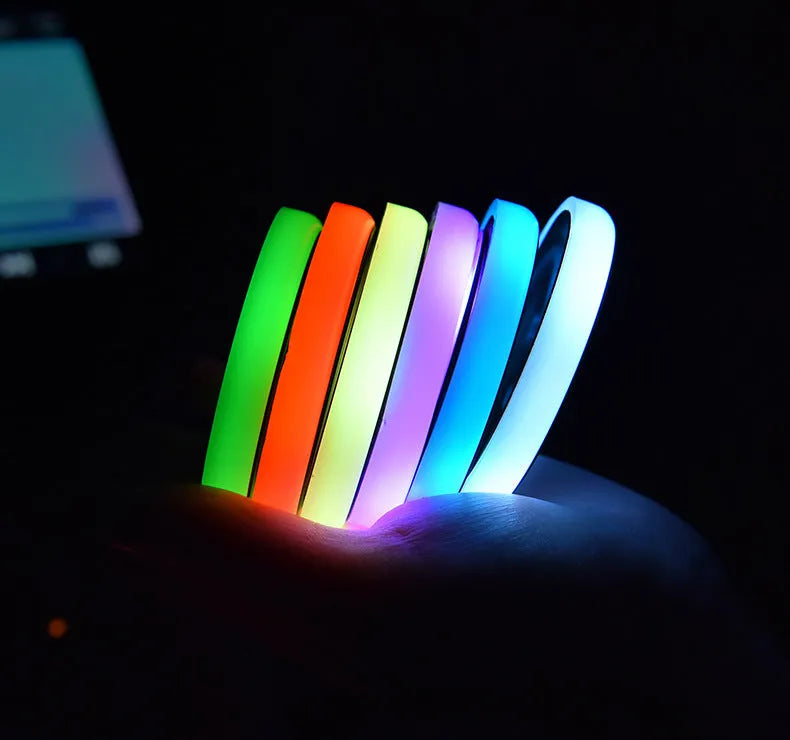 Colourful LED light-up coaster for car cup holder with 7 lighting modes and USB charging cable