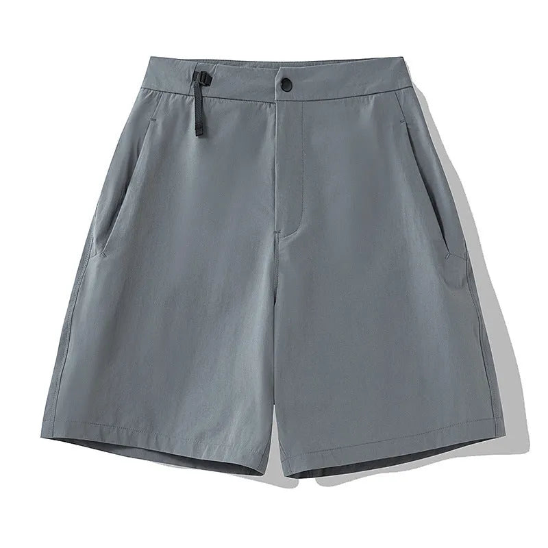 Men's quick-drying sports shorts in Army Green colour with elastic waistband and 3D cutting design