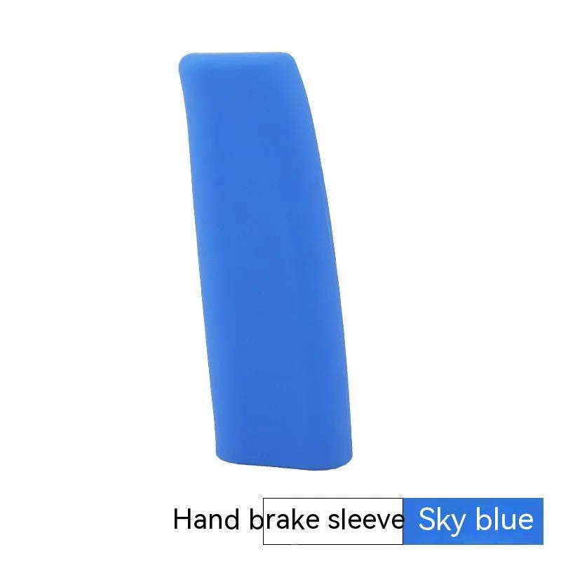 Universal silicone handbrake sleeve cover in assorted colours showing 12cm length
