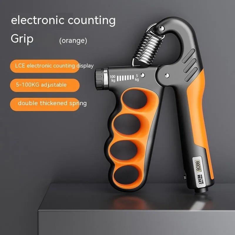 Adjustable electronic counter spring grip fitness equipment with colour display options
