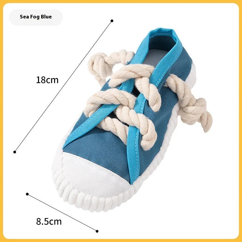 Dog sound slippers toy in plastic with self-hi feature for chewing and bending actions