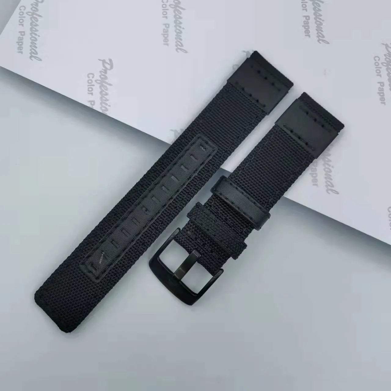 Oxford cloth canvas watch strap in multiple colours showing 20mm, 22mm, and 24mm width options