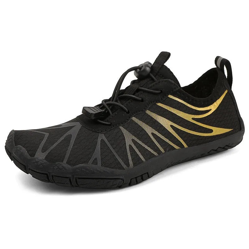 Low-top unisex casual sports running shoe in multiple colours with a lace-up front and rubber sole.
