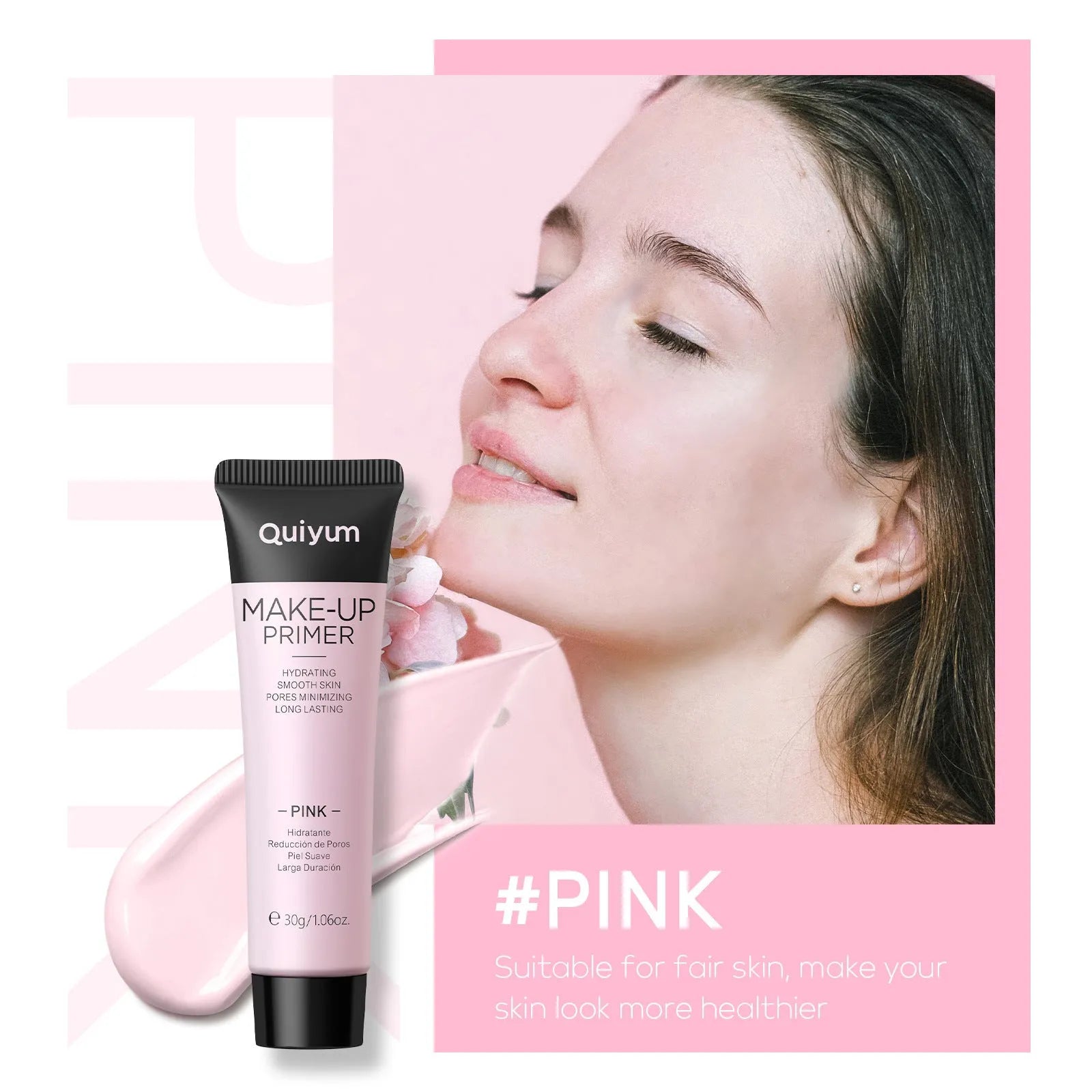 30g makeup primer colour correcting kit showing green, pink, and purple moisturising cream tubes