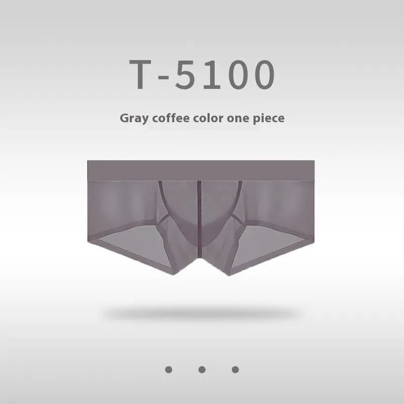 Men's seamless ice silk underwear in low waist design showing colour options