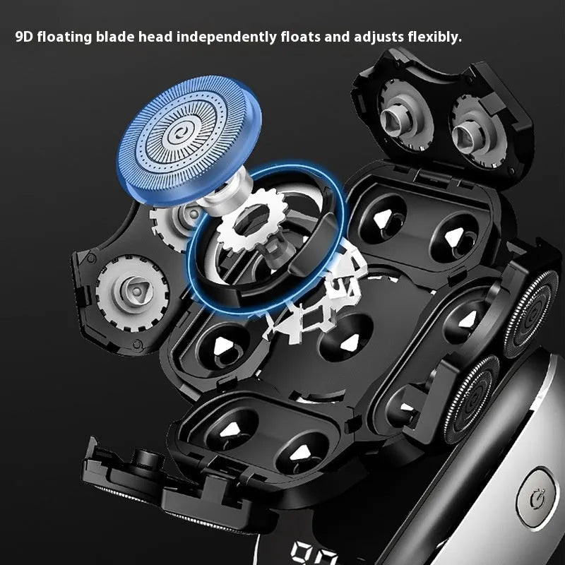 Black 6-in-1 USB rechargeable hair clipper kit with multiple attachments for personal grooming