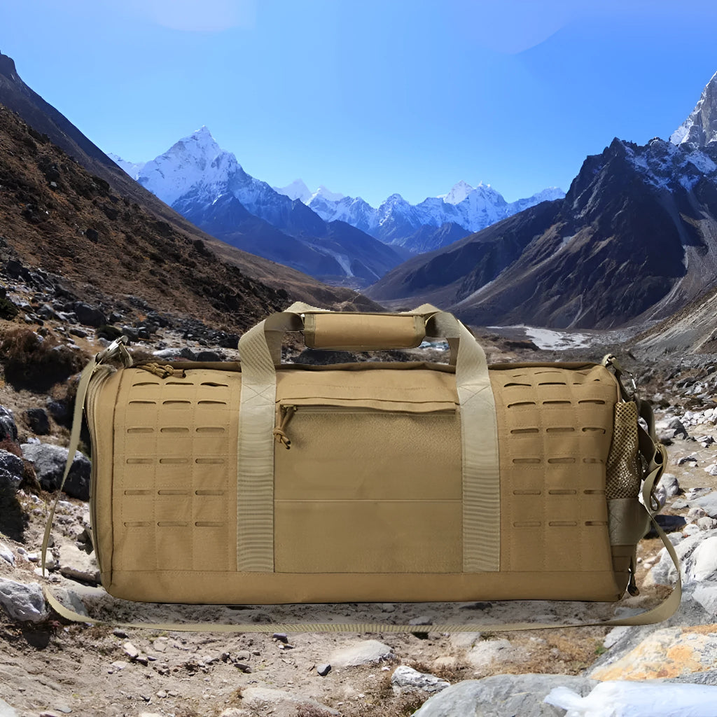 Men's Oxford cloth sports fitness handbag with air pillow belt in khaki colour
