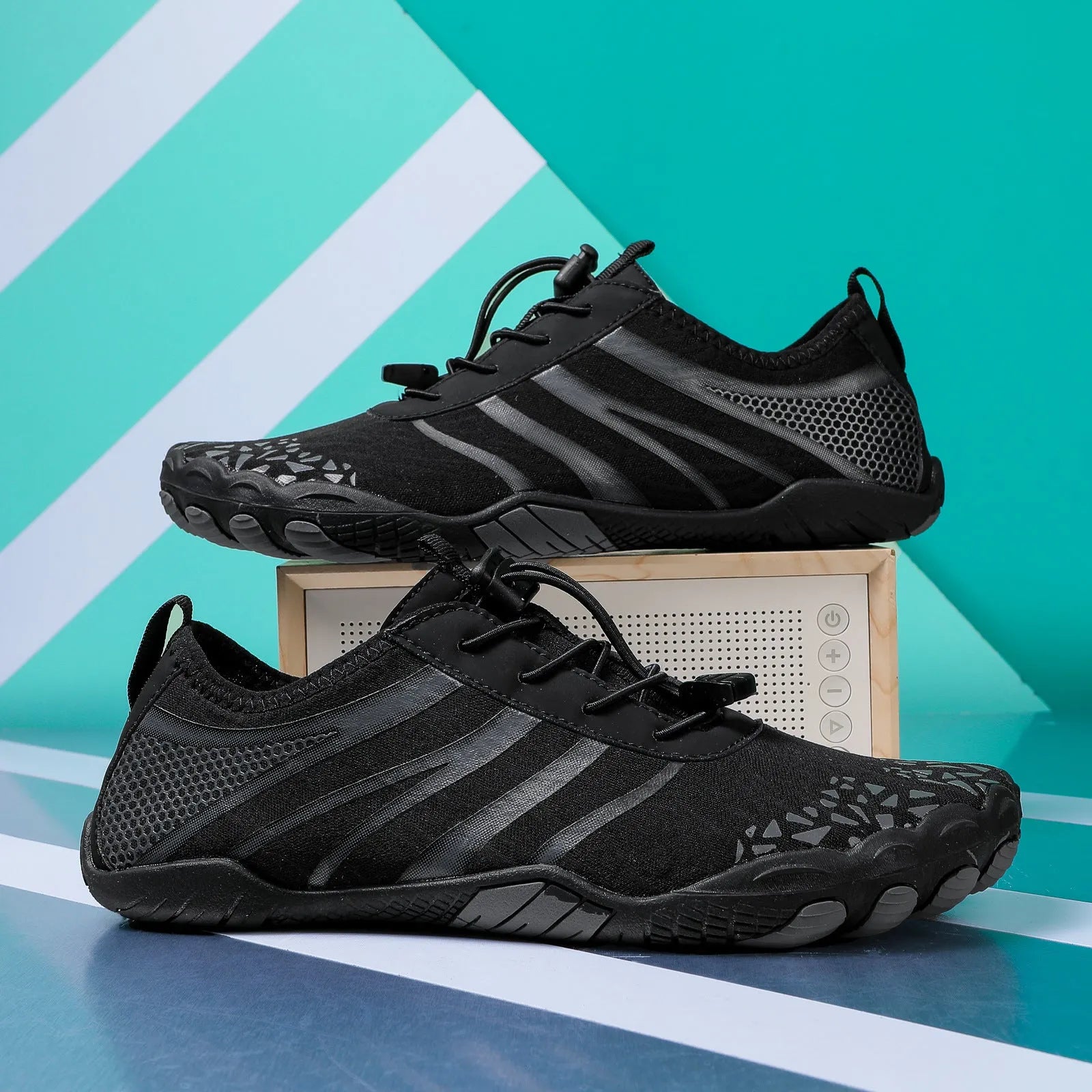 Casual beach running shoes in Lycra stretch fabric available in multiple colours and sizes