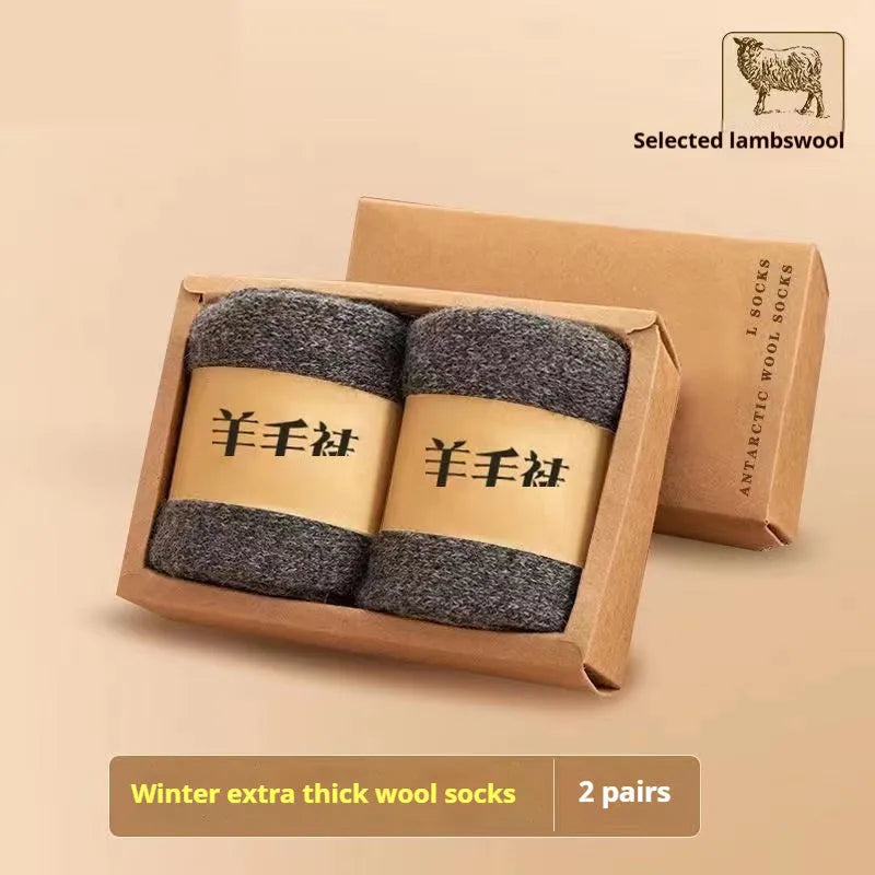 Cold resistant cashmere cotton wool socks with merino midsole in black, dark grey, light grey and khaki colours