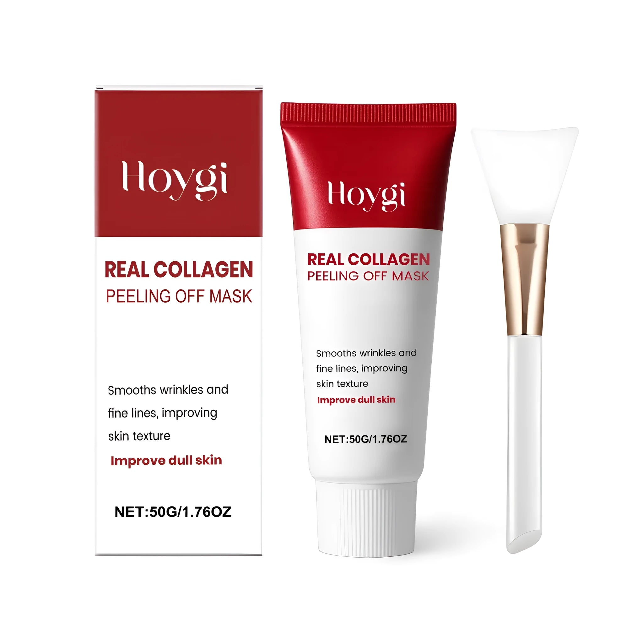 Collagen peel-off mask jar with brush, 50g quantity