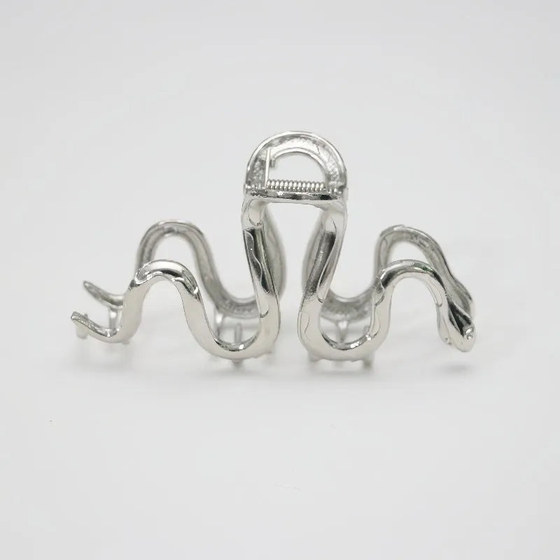 Silver Slytherin serpentine metal hair barrette measuring 10.5 cm in length.