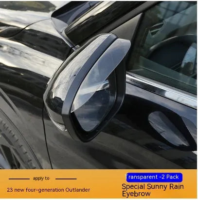 2023 Outlander window deflectors in black warrior style, mounted on vehicle exterior