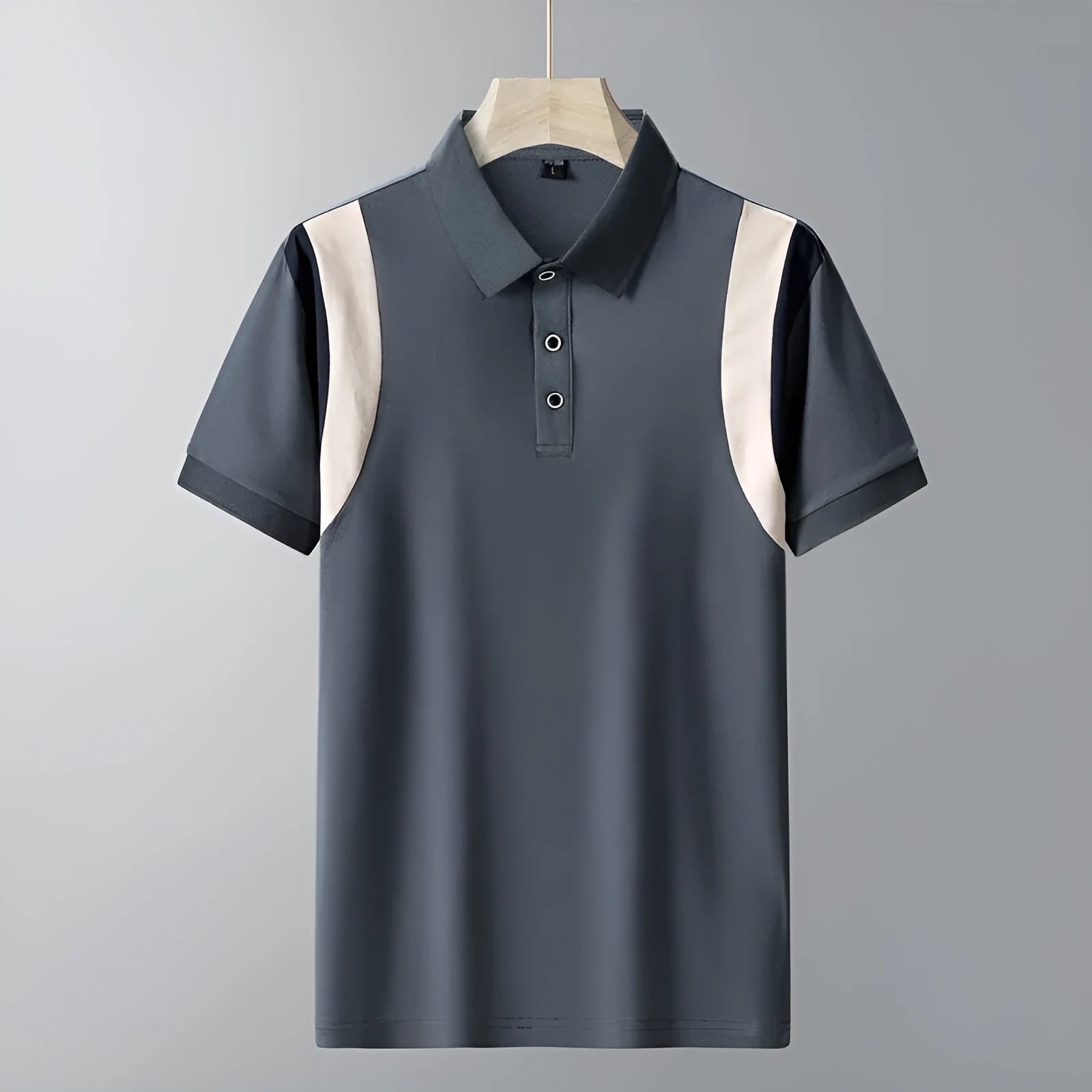 Men's striped business t-shirt with thin cotton fabric and Korean loose fit styling