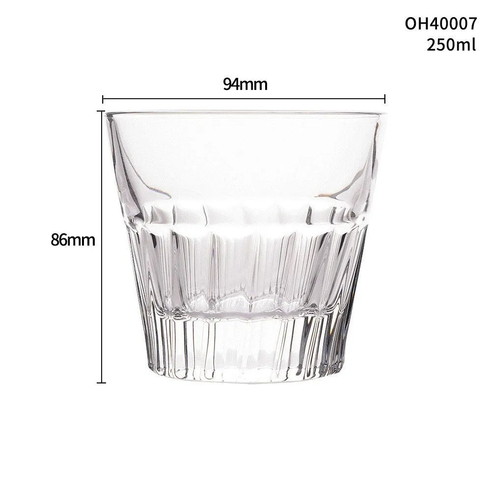 Crystal whiskey shot glass with thick bottom in multiple colour options