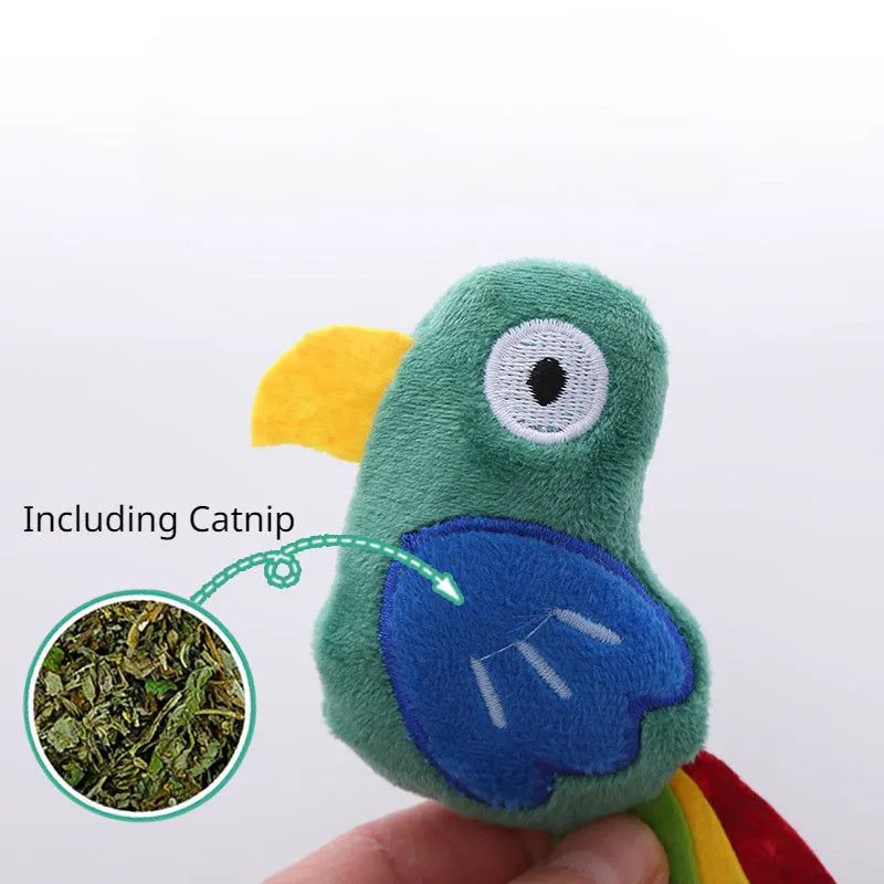 Cow shaped plush cat toy with catnip measuring approximately 20cm in length