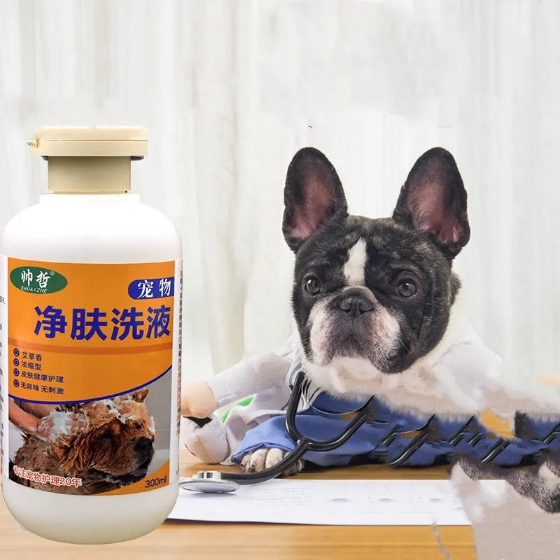 300ml bottle of pet cleansing lotion for dog and cat grooming with deodorising properties
