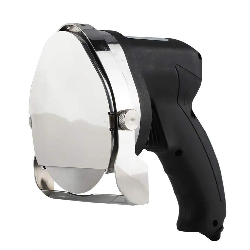 Black electric meat cleaver machine KS-100E with stainless steel blade for turkey processing.