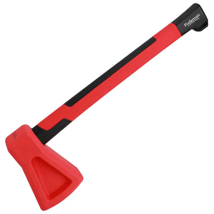Red plastic axe muscle trainer for home fitness and functional strength workouts