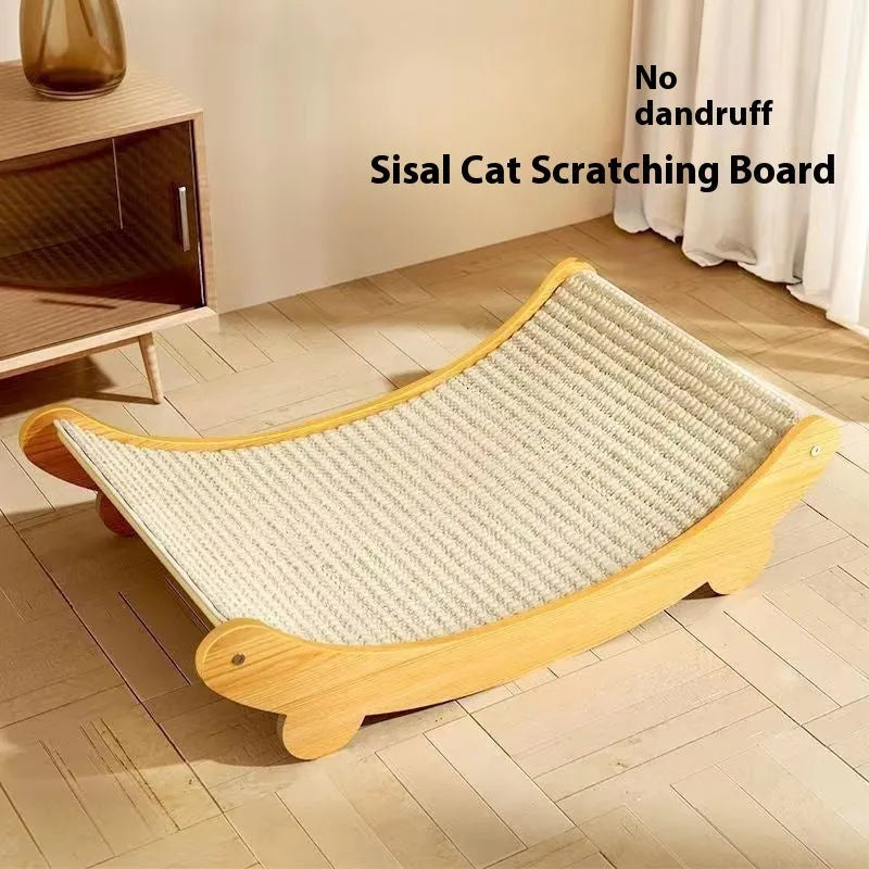 Sisal cat scratch board with wear-resistant blanket material in pastoral design