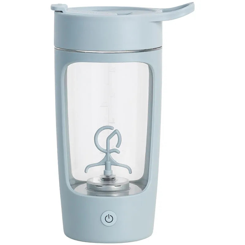 Portable rechargeable blender cup in white, showing cup and motor base, with 650ml capacity mark
