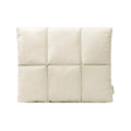 Black and khaki polyester laptop sleeve with sewing thread detail for 13 to 15.6 inch laptops.