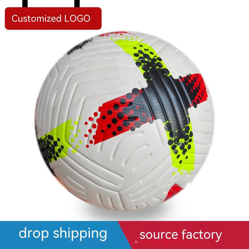 Fluorescent green size 5 football with seamless construction for club training