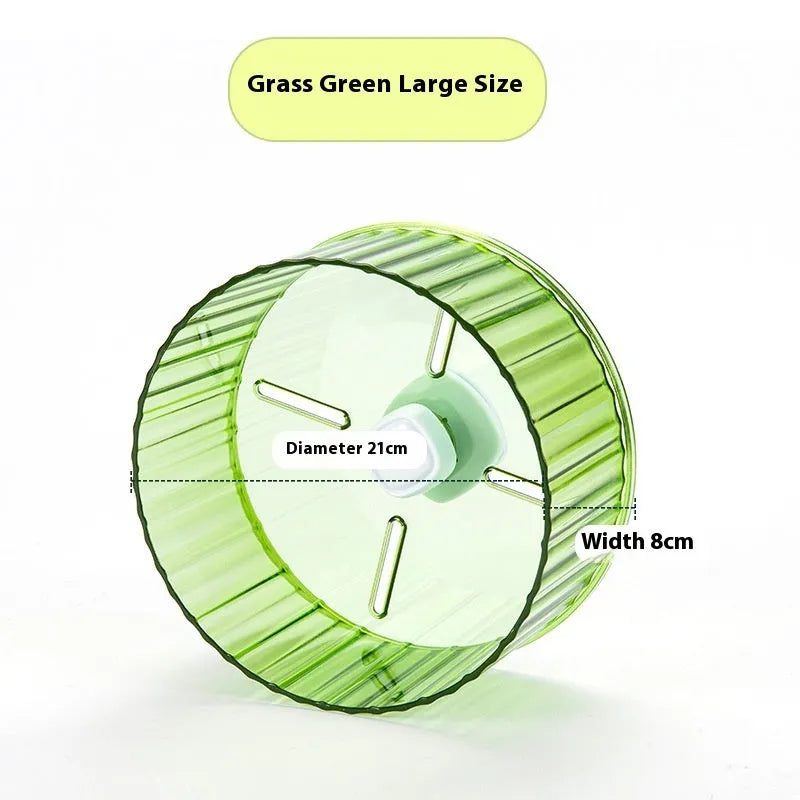 Parrot exercise wheel toy in transparent plastic with rotating mechanism for bird running activity