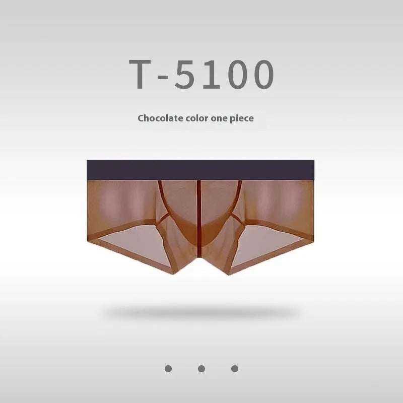 Men's seamless ice silk underwear in low waist design showing colour options
