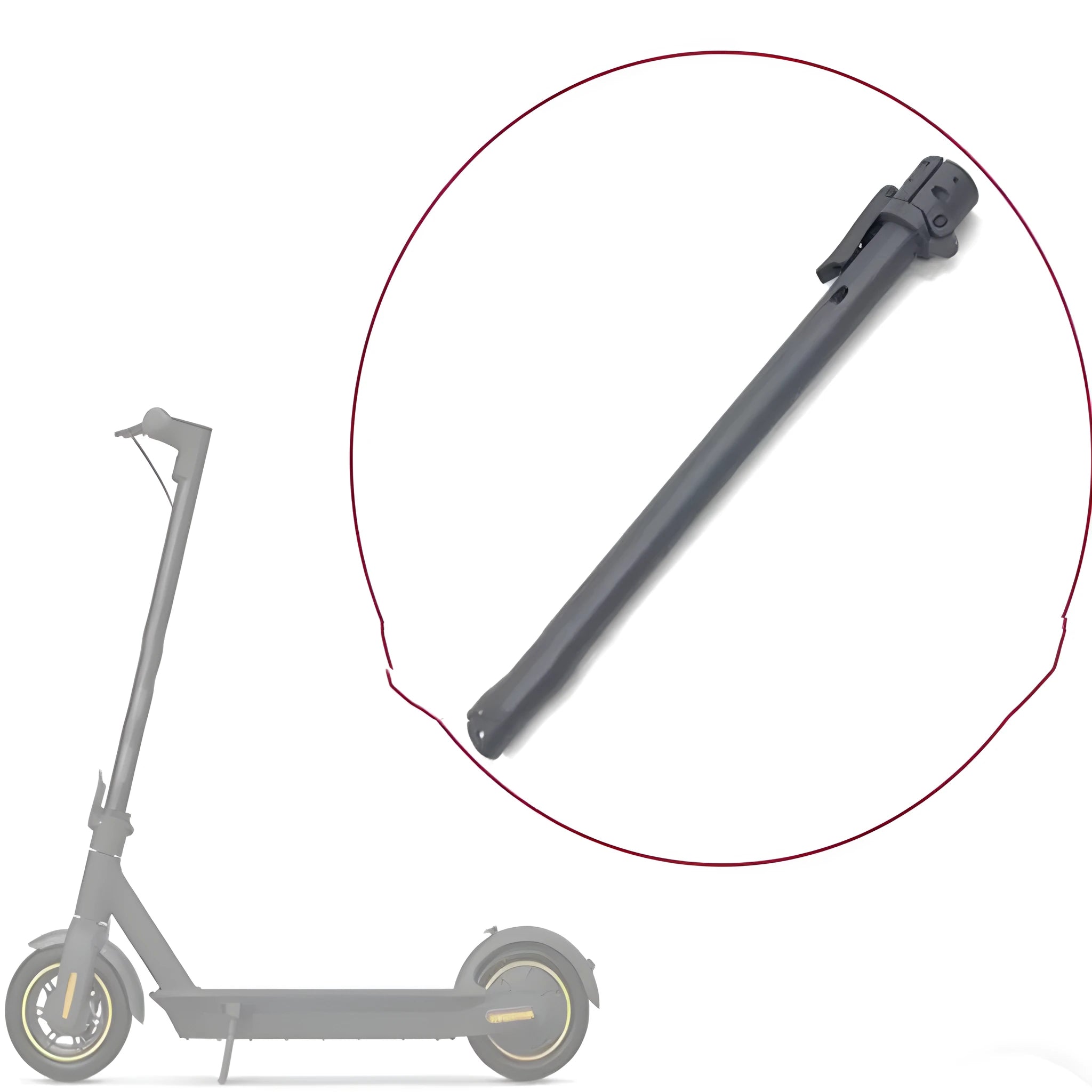Black folding upright bar accessory for Nanbo No. 9 electric scooter on a white background.