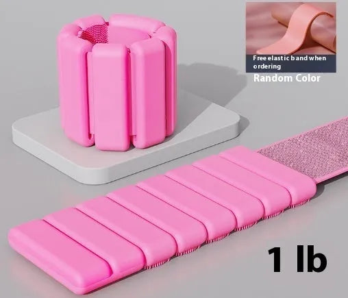 Silicone weight-bearing fitness bracelet with Velcro strap and detachable weights in various colours