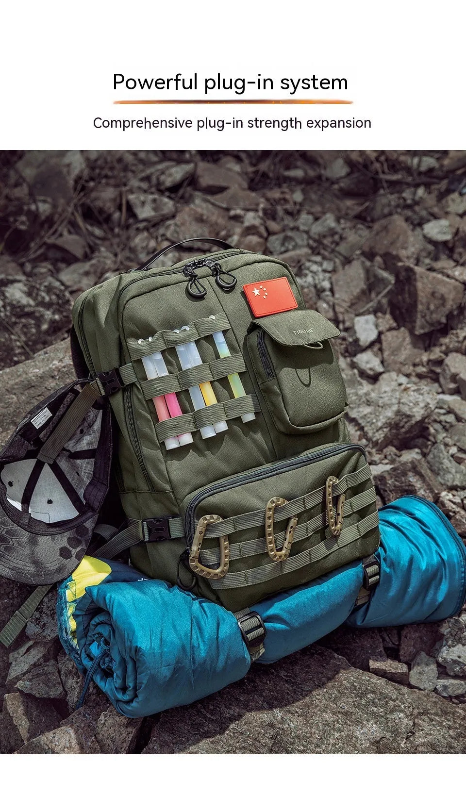 17-inch tactical backpack in Army Green or Black with 20-35 litre capacity for outdoor sports