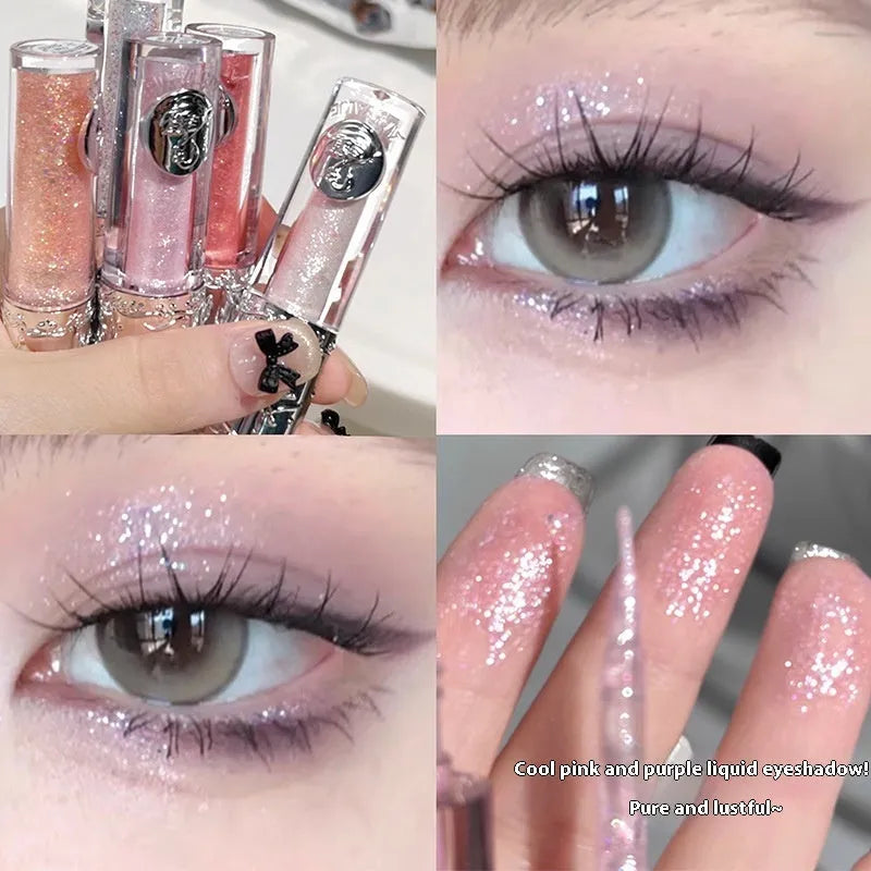 Ballet brand liquid glitter eye shadow tube shown in one of five colours: Starry Sakura Field, Doll Logs, Butterfly Paradise, Nutcracker, or Pillow Fairy Tales.