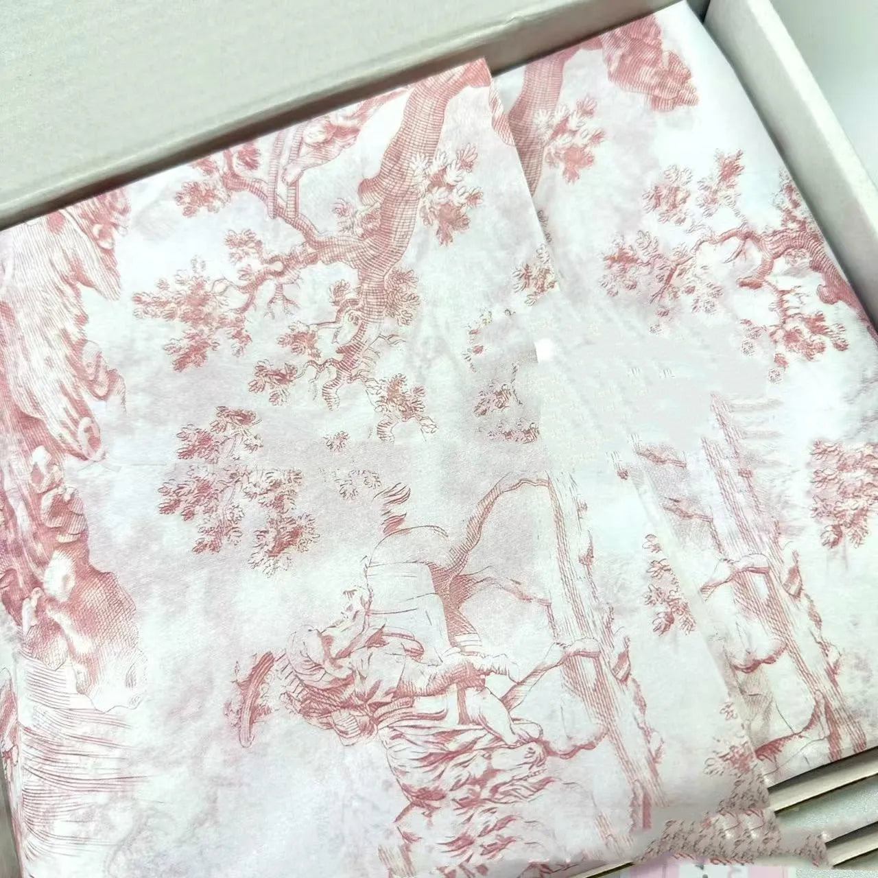 French romance style retro floral tissue paper sheet 50x70cm in pink purple colour