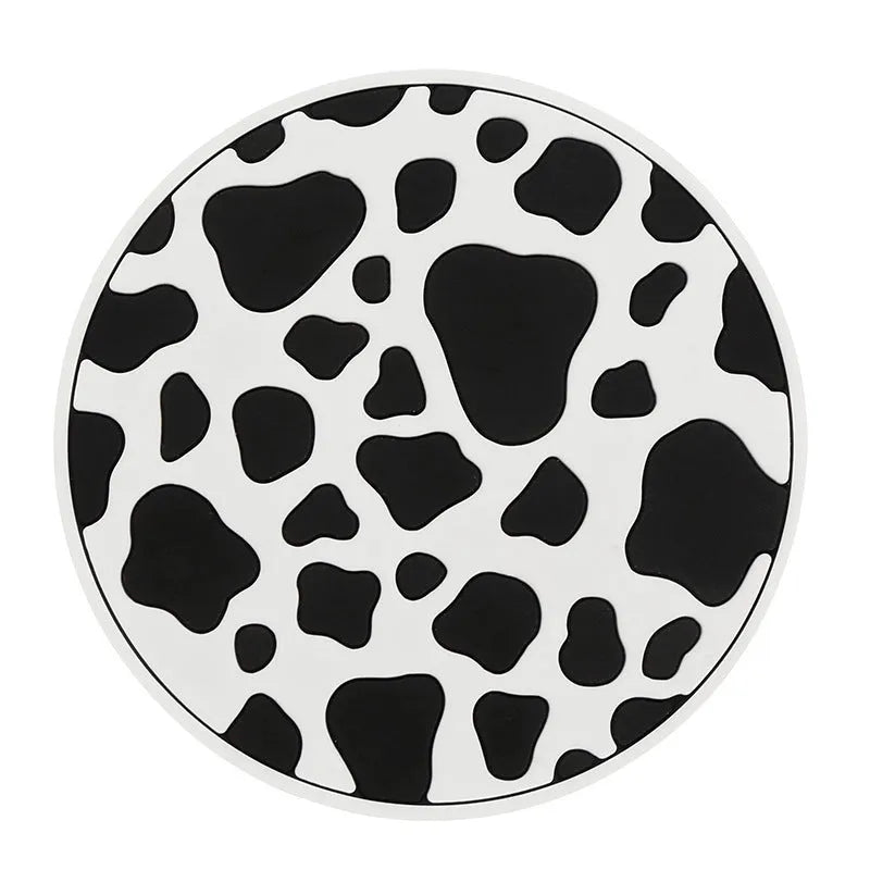 Black and white checkerboard PVC car cup holder insert mat for centre console