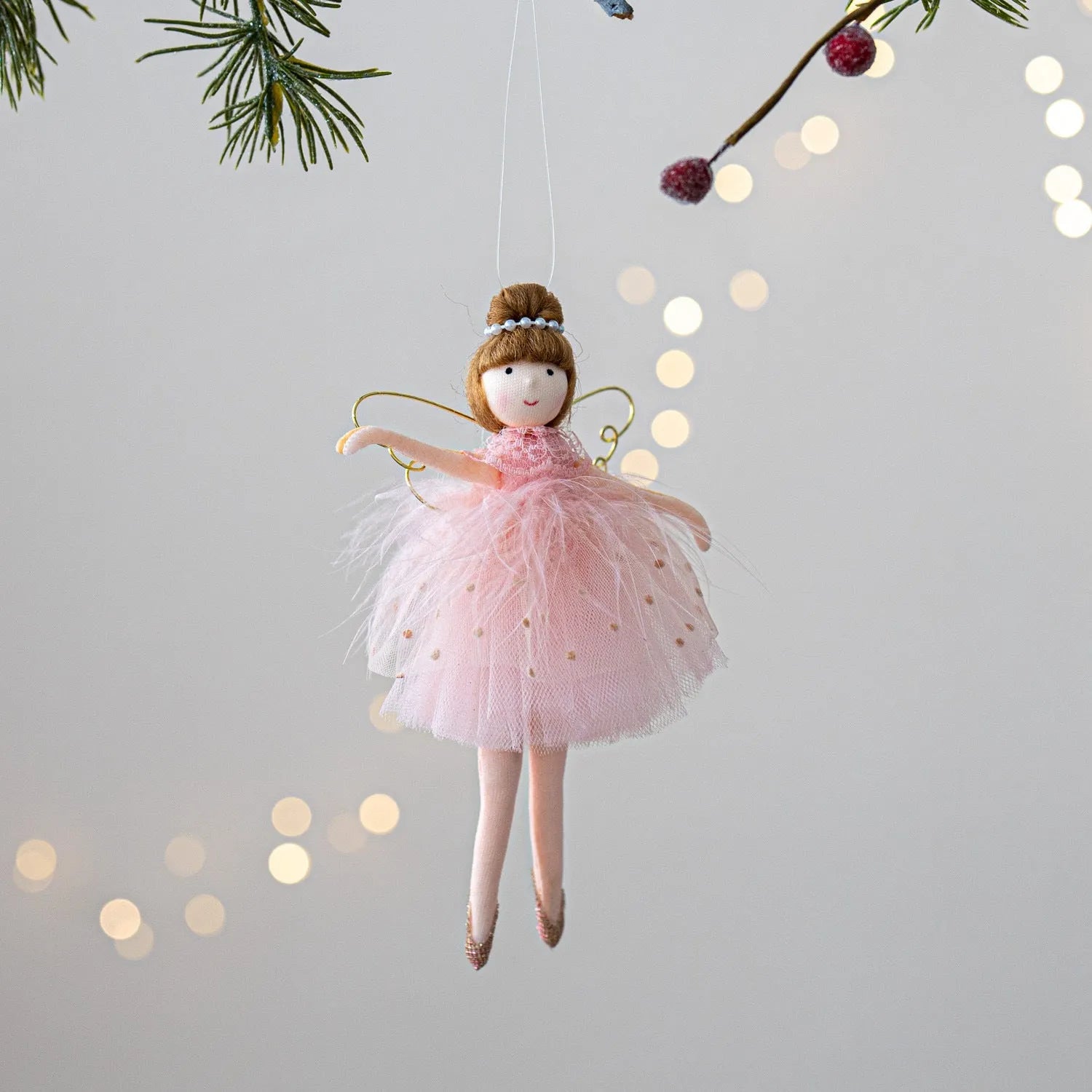 Pink and white cloth plush ballet girl angel doll pendant with modern simplicity styling
