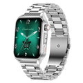Smart watch with AMOLED touch screen and silicone strap showing multiple dial display options