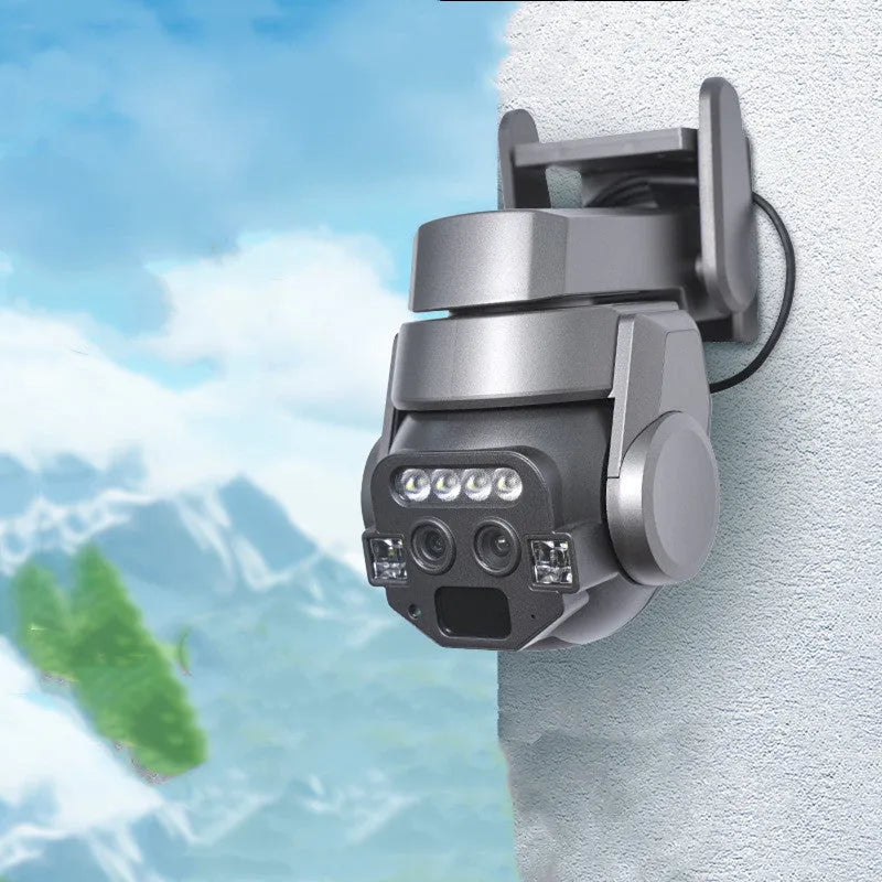 V380 outdoor security camera with 4G connectivity and solar panel