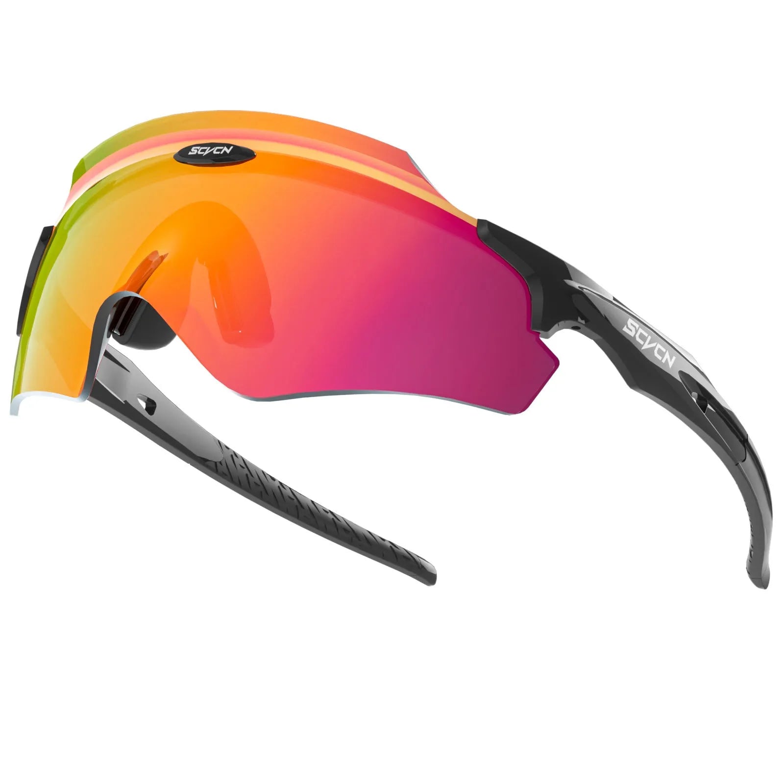 TR frameless windproof sports goggles with a colourful integrated lens, shown in multiple style colours.