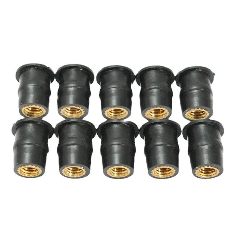 Motorcycle modification brass expansion rubber well nut fasteners in M4 M5 M6 sizes