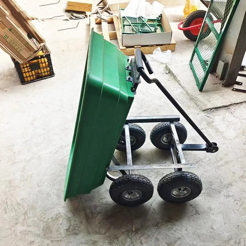 Green four-wheel plastic dumptruck toy TC2145 model with 350kg load capacity