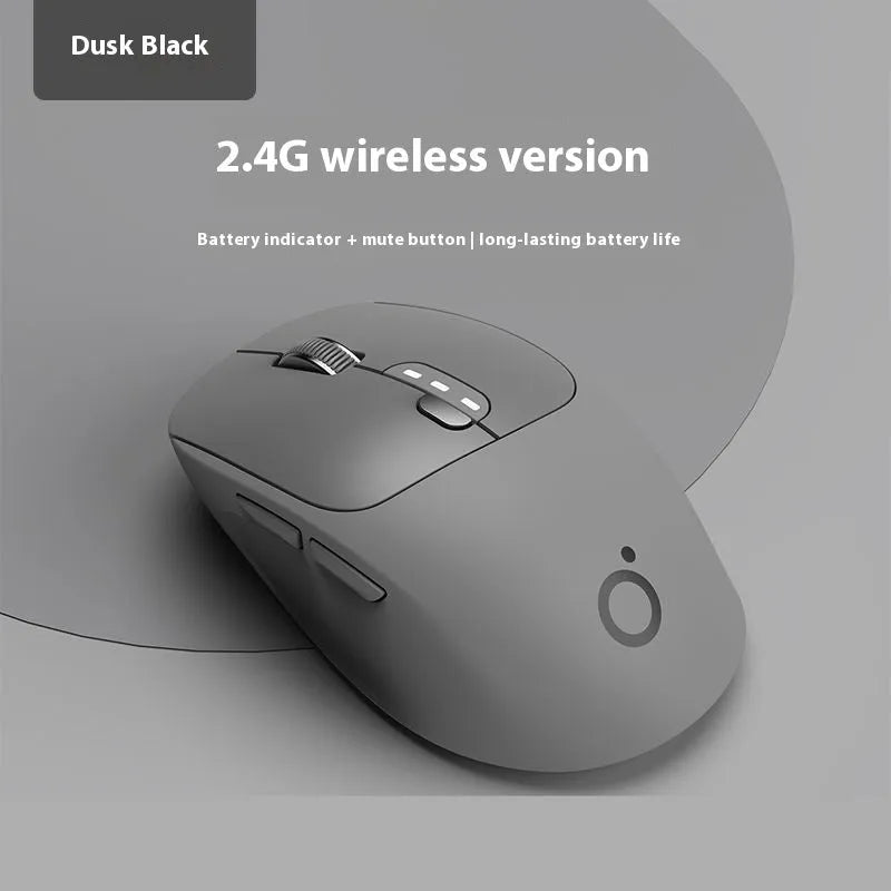 Mute wireless computer mouse in matcha green colour showing compact 110mm size with five buttons