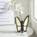 Ceramic butterfly vase and matching tissue box set for living room decor