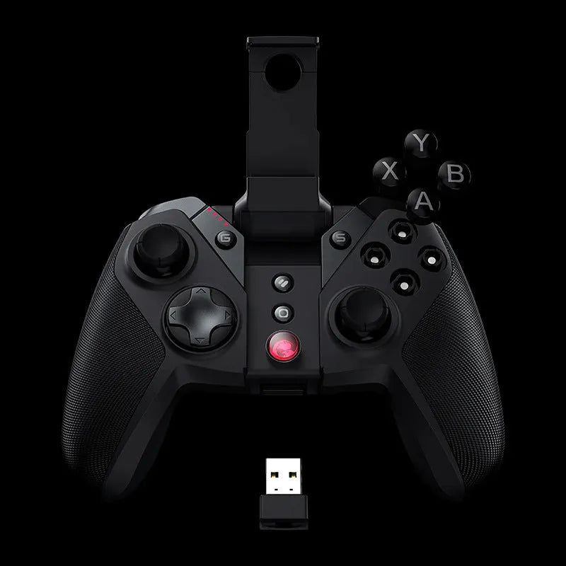 Black Gaishi PC and console gaming controller with type-C cable and vibration feedback feature.