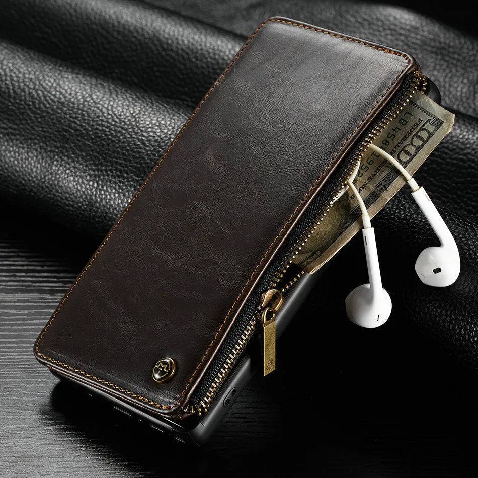 PU leather flip phone case for Samsung Galaxy Note9 in black, brown and red colours
