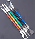 Stainless steel five-piece tool knife and crowbar set for dismantling plastic components.