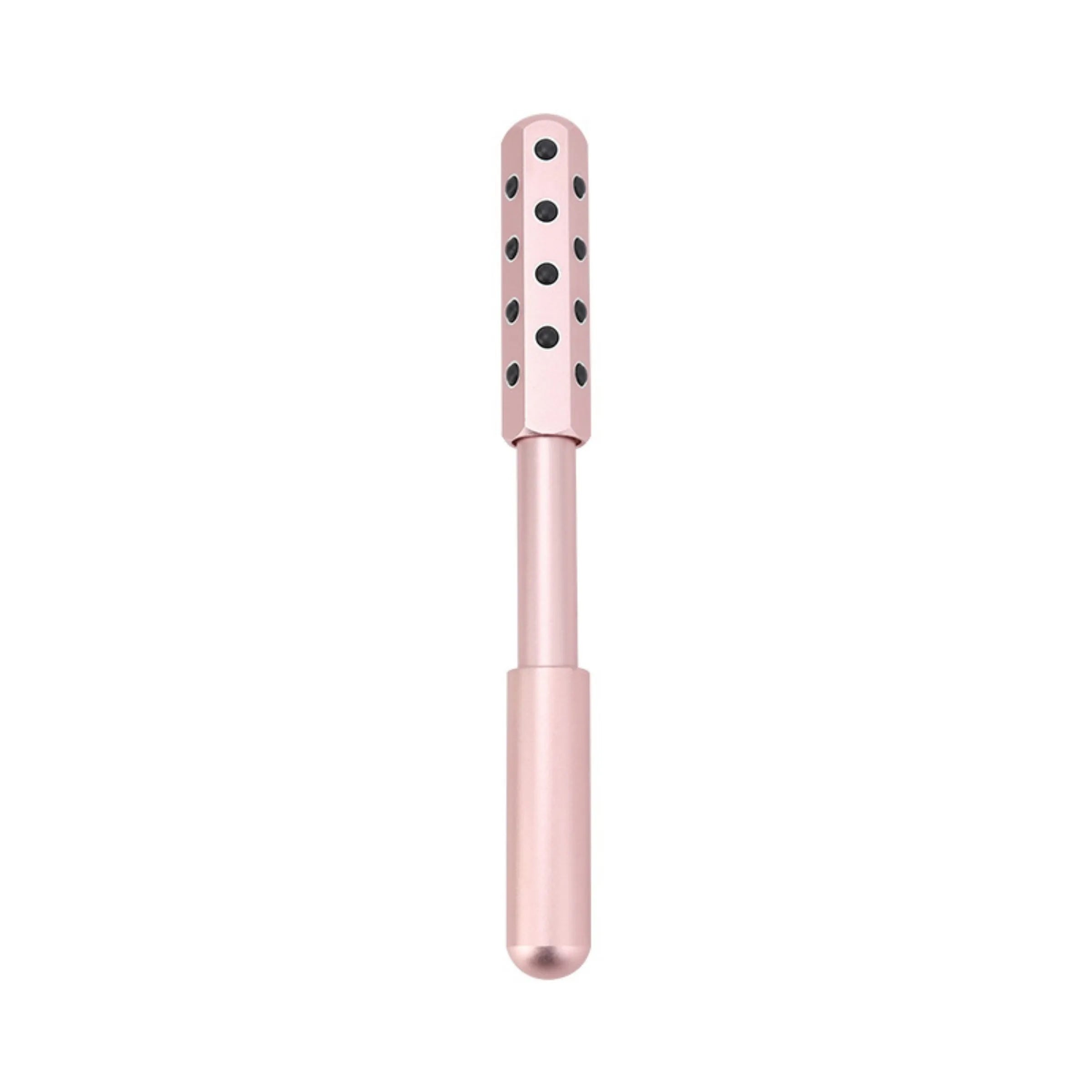 Purple germanium bead facial massage roller instrument showing 24 beads and 193mm length