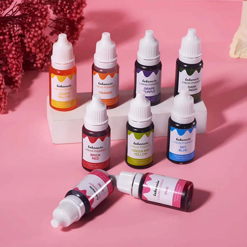 24 bottles of natural food colouring pigments in assorted colours for cake decorating and soap making