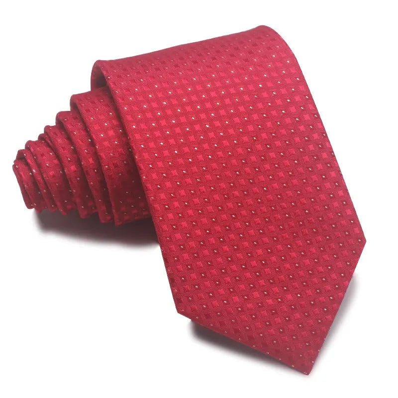 8cm wide polyester jacquard tie with striped pattern in arrow shape for business wear
