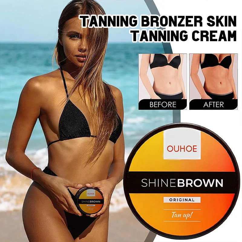 Tanning cream and aloe vera gel combination set in 50g or 100g sizes for natural, deep tanning and after-sun repair.