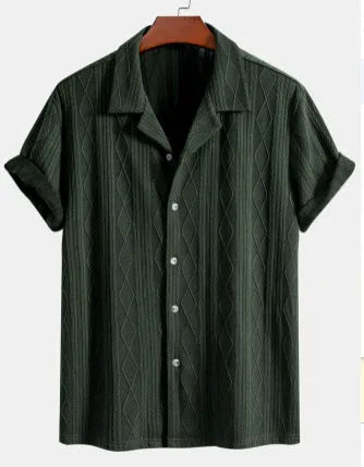 Men's loose fit casual cardigan shirt in polyester fabric for summer beachwear